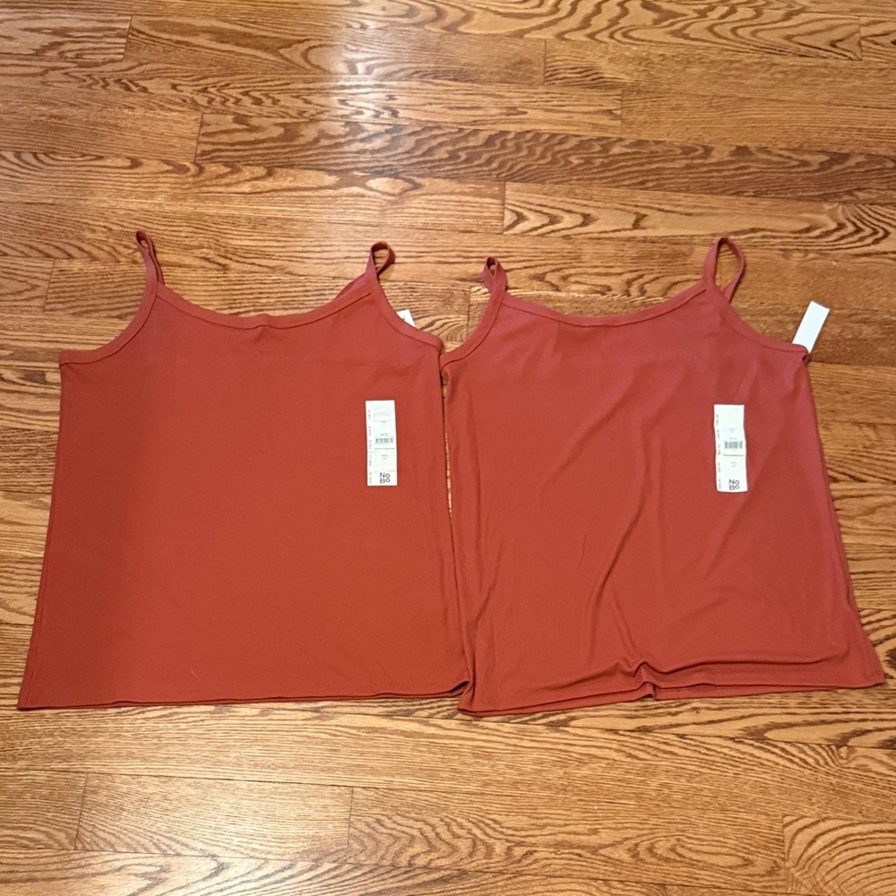 Elegant Rust Camisole set of two tank tops by NoBo Junior Size 21 Stretch